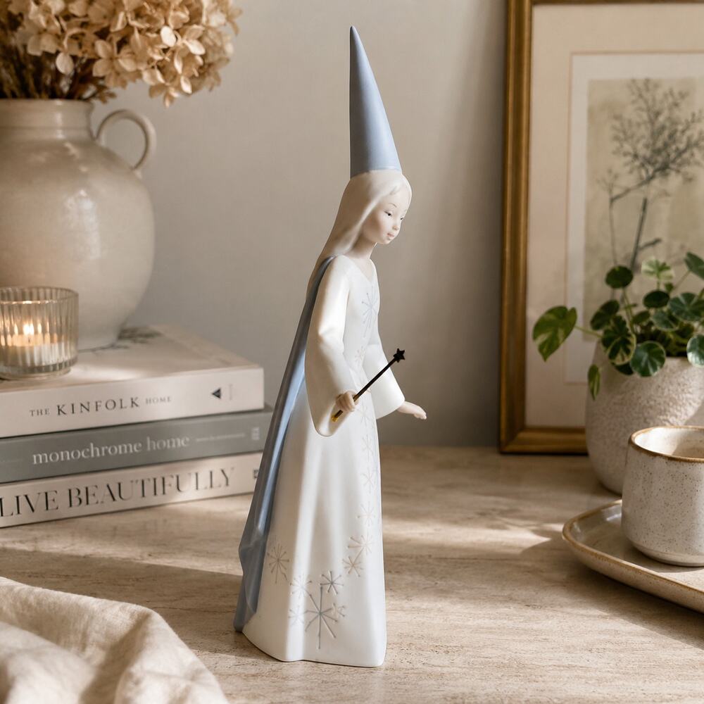 Lladro #4595 Fairy Godmother Hada Porcelain Figurine Wand Spain 11"